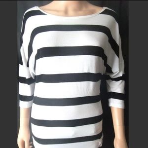 Black & White Striped Boat Neck Pullover H&M, Sz S